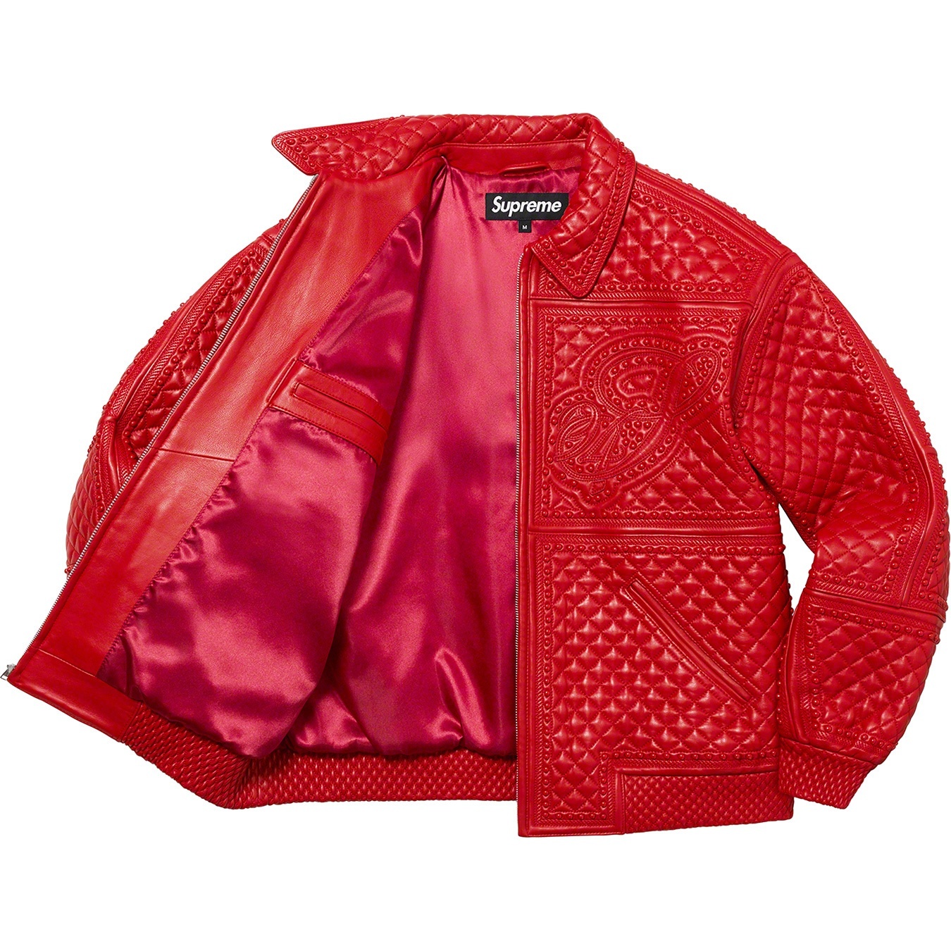 Studded Quilted Leather Jacket view 2